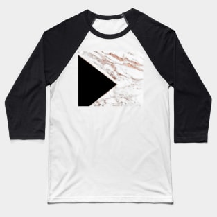 Jet black geo - rose gold marble Baseball T-Shirt